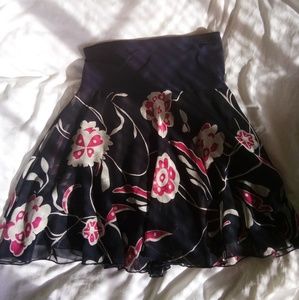 flowy floral skirt